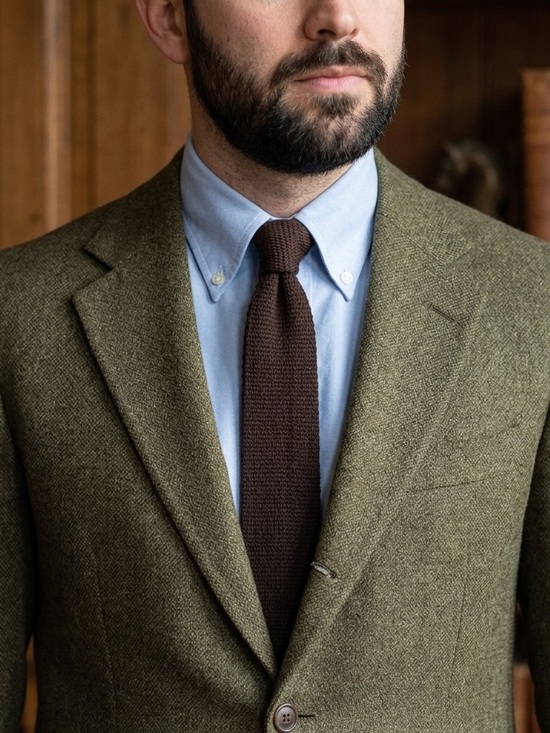 Charing Cross Other - Vintage Charing Cross by Schreter Brown 100% Virgin Wool Knit Skinny Tie